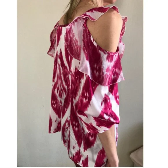 Hot in Hollywood | Women's cold shoulder ruffle top tunic - Picture 5 of 14